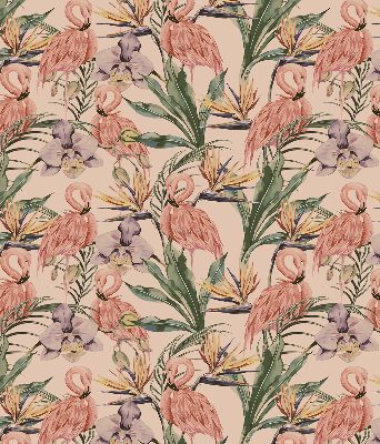 Blackout roller blind for window Flamingos and flowers
