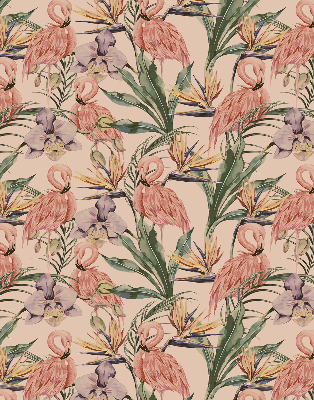 Blackout roller blind for window Flamingos and flowers