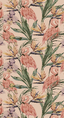 Blackout roller blind for window Flamingos and flowers