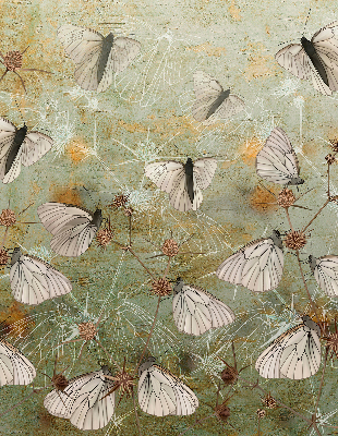 Fabric roller blind for window Butterflies in the meadow