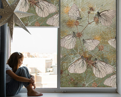 Fabric roller blind for window Butterflies in the meadow