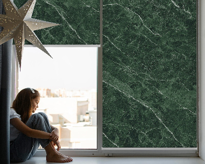 Fabric roller blind for window Green marble