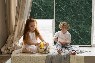 Fabric roller blind for window Green marble