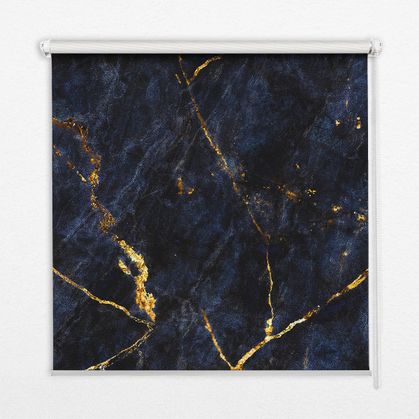 Blackout roller blind Navy blue marble