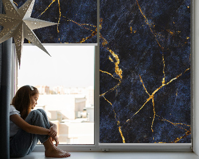 Blackout roller blind Navy blue marble
