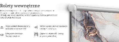 Blackout roller blind for window Gray marble