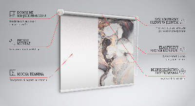 Blackout roller blind for window in gray marble