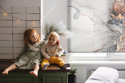 Blackout roller blind for window Gray marble