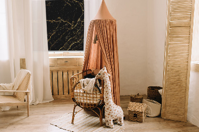 Fabric roller blind for window Black marble