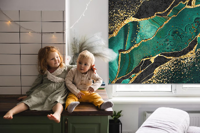 Blackout roller blind Green marble