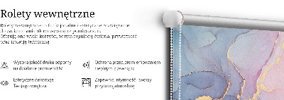 Blackout roller blind for window in blue marble