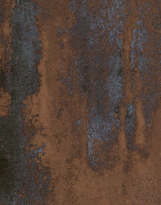 Blackout roller blind for window Rusty sheet metal
