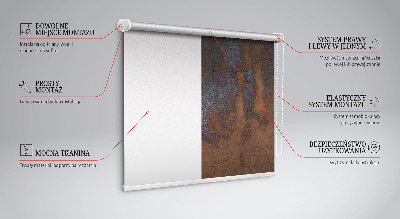 Blackout roller blind for window Rusty sheet metal
