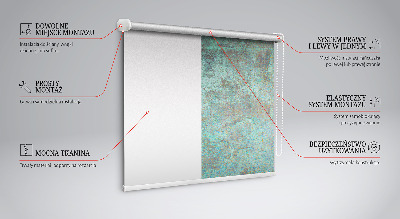 Fabric roller blind for window Green sheet metal
