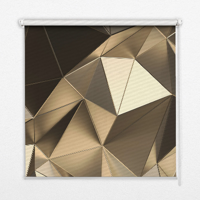 Blackout roller blind golden triangles pattern