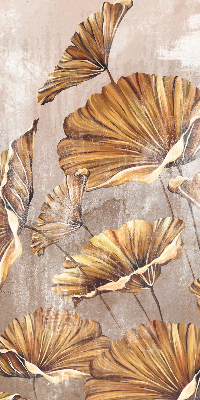 Fabric roller blind with plants pattern for windows