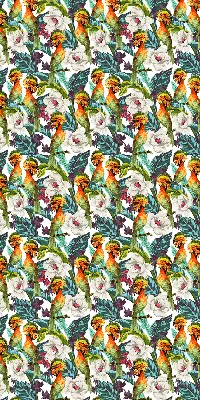 Blackout roller blind birds and flowers pattern