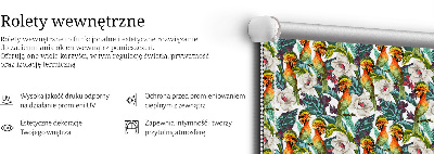 Blackout roller blind for window Birds and flowers