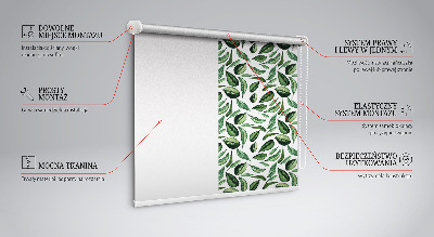 Fabric roller blind for window Leaves falling from trees