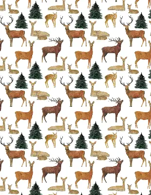 Blackout roller blind deer and roe deer print