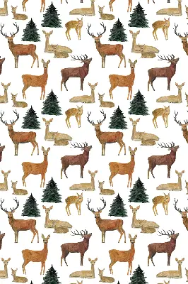 Blackout roller blind deer and roe deer print