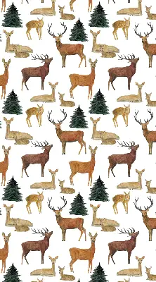 Blackout roller blind deer and roe deer print