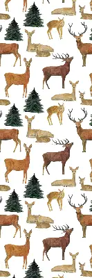 Blackout roller blind deer and roe deer print
