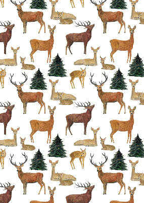 Blackout roller blind for window Deer and roe deer
