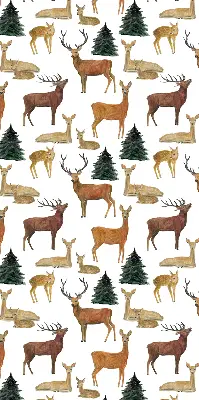 Blackout roller blind deer and roe deer print