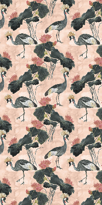 Fabric roller blind for window Heron on a pink background