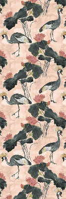 Fabric roller blind for window Heron on a pink background