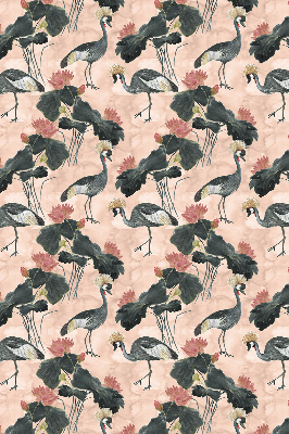 Fabric roller blind for window Heron on a pink background