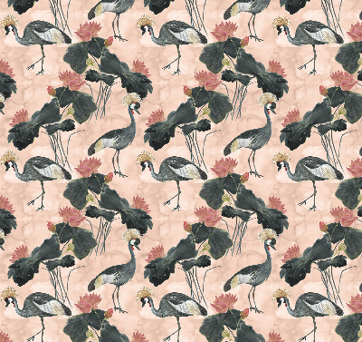 Fabric roller blind for window Heron on a pink background