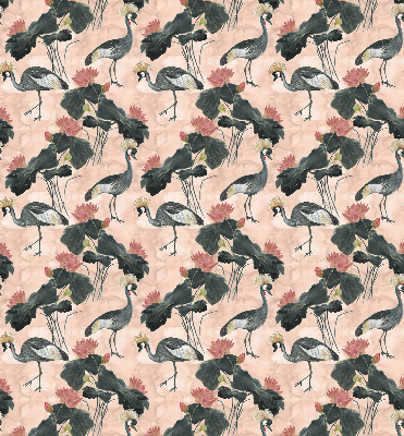 Fabric roller blind for window Heron on a pink background