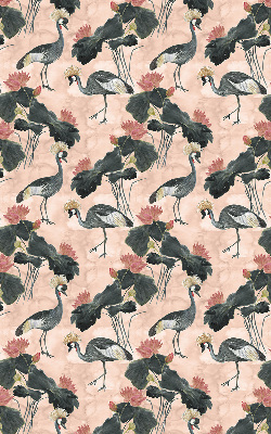 Fabric roller blind for window Heron on a pink background
