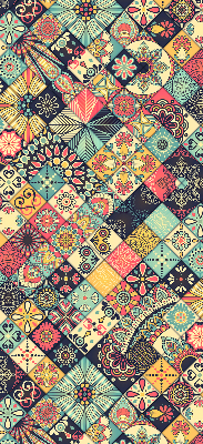 Blackout roller blind colorful tiles pattern