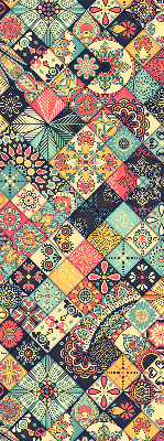 Blackout roller blind colorful tiles pattern