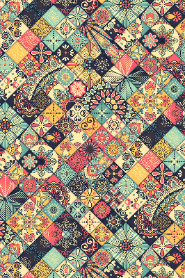 Blackout roller blind Colorful tiles