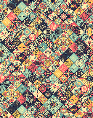 Blackout roller blind Colorful tiles