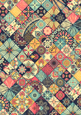 Blackout roller blind Colorful tiles