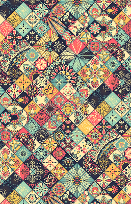 Blackout roller blind Colorful tiles
