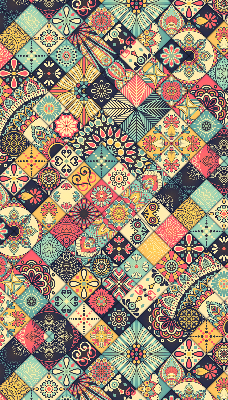 Blackout roller blind Colorful tiles