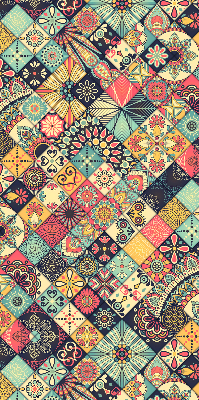 Blackout roller blind Colorful tiles