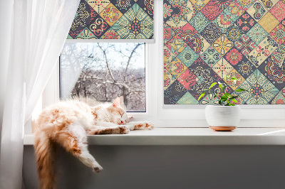 Blackout roller blind Colorful tiles
