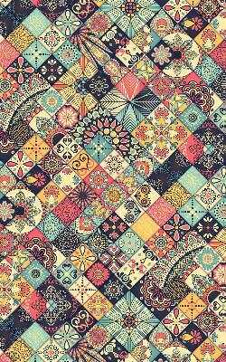 Blackout roller blind Colorful tiles