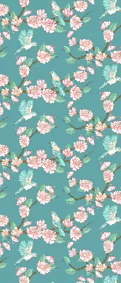 Blackout roller blind for window birds among the branches design