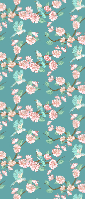 Blackout roller blind for window Birds among the branches