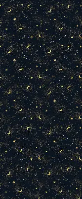 Blackout roller blind for window moon and stars pattern