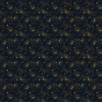Blackout roller blind for window Moon and stars