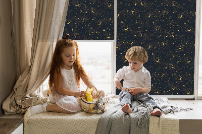 Blackout roller blind for window Moon and stars